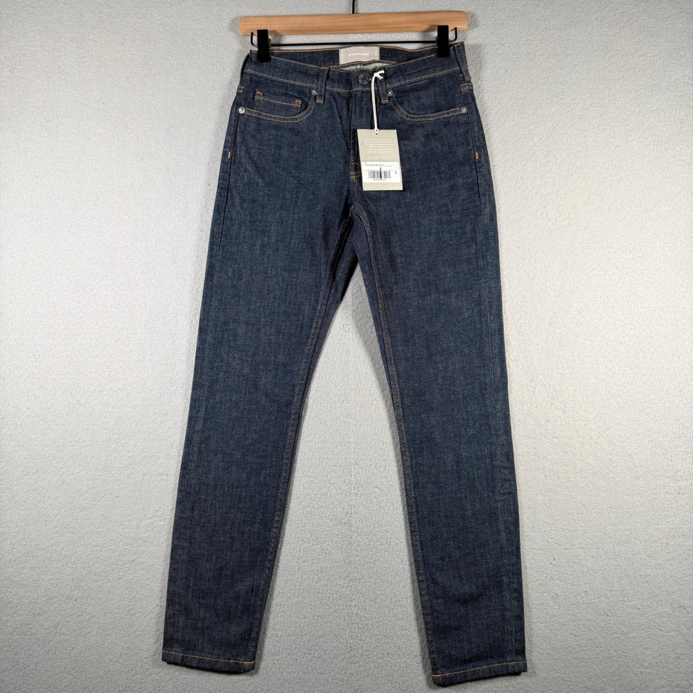 Everlane Mid Rise Ankle Jeans Dark Indigo Blue Denim Size 24 Ankle NWT